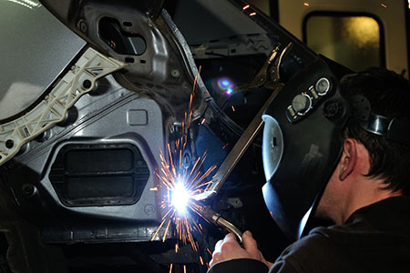 Sectioning collision damage